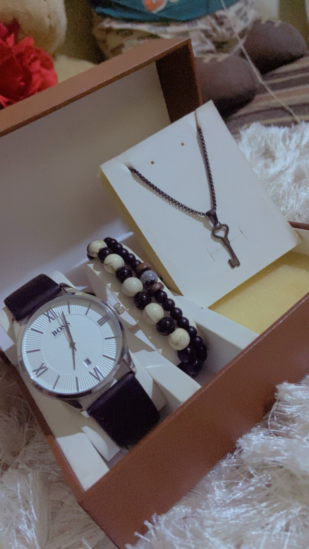 Ensemble montre bracelet collier Homme